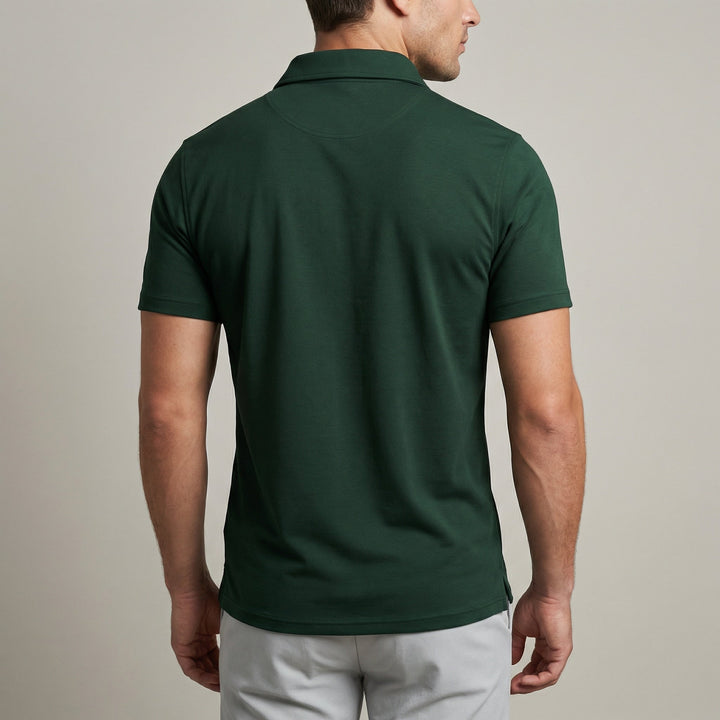 Polo Uomo Zip Manica Corta Slim Fit