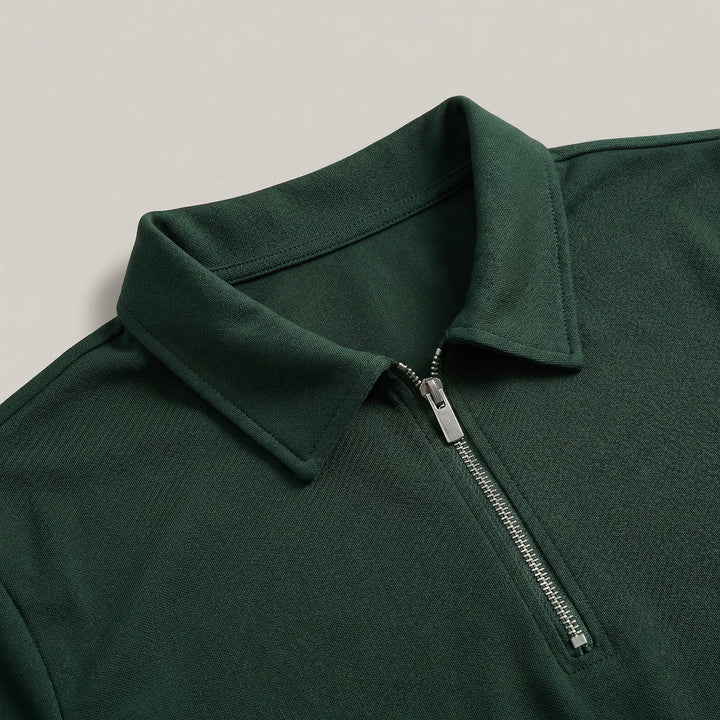 Polo Uomo Zip Manica Corta Slim Fit