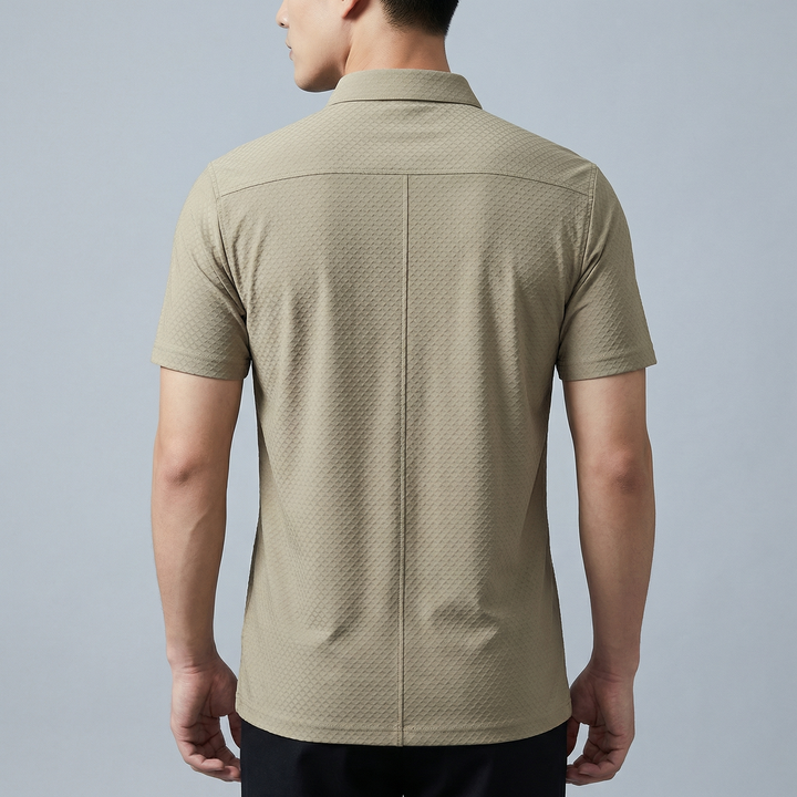 Polo Uomo Tessuto 3D Colletto Spread Strutturata