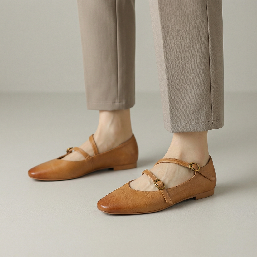 Scarpe Donna Mary Jane Pelle Cinturino con Fibbia - Vesarelli