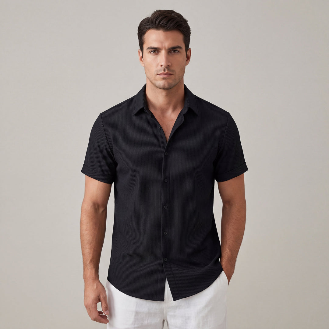 Camicia Uomo Cotone Manica Corta Colletto Classico - Vesarelli