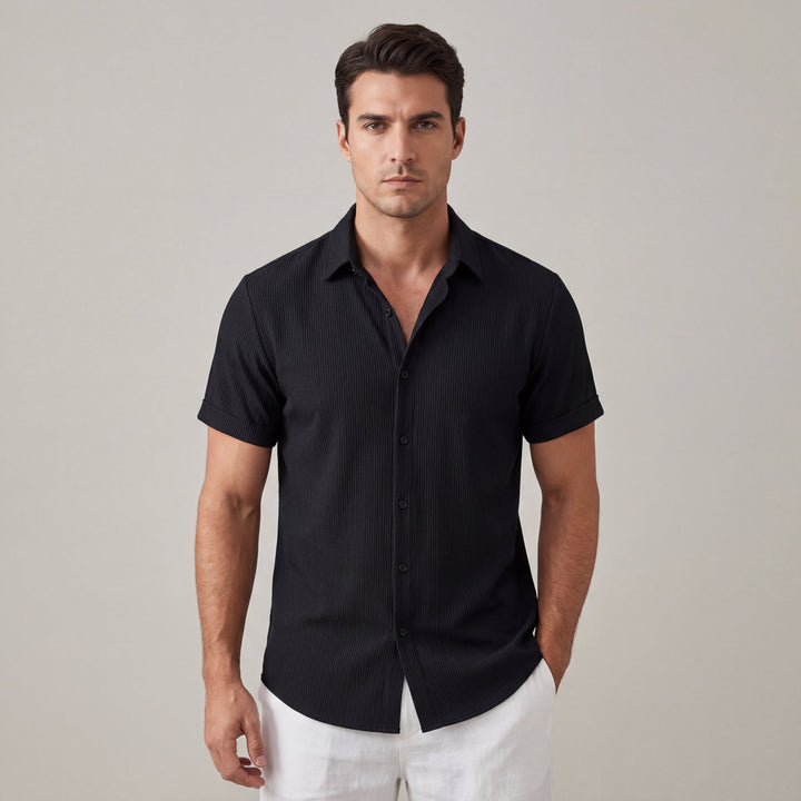 Camicia Uomo Cotone Manica Corta Colletto Classico - Vesarelli