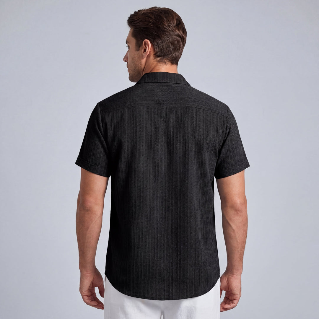 Camicia Uomo Cotone Manica Corta Colletto Classico
