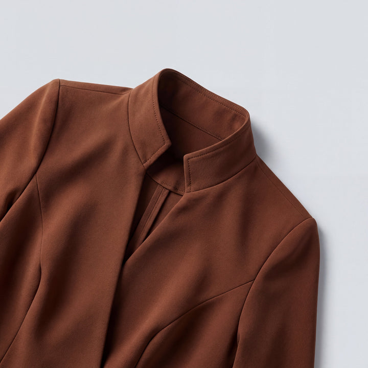 Abito Midi Donna Tubino Scollo a V con Cintura