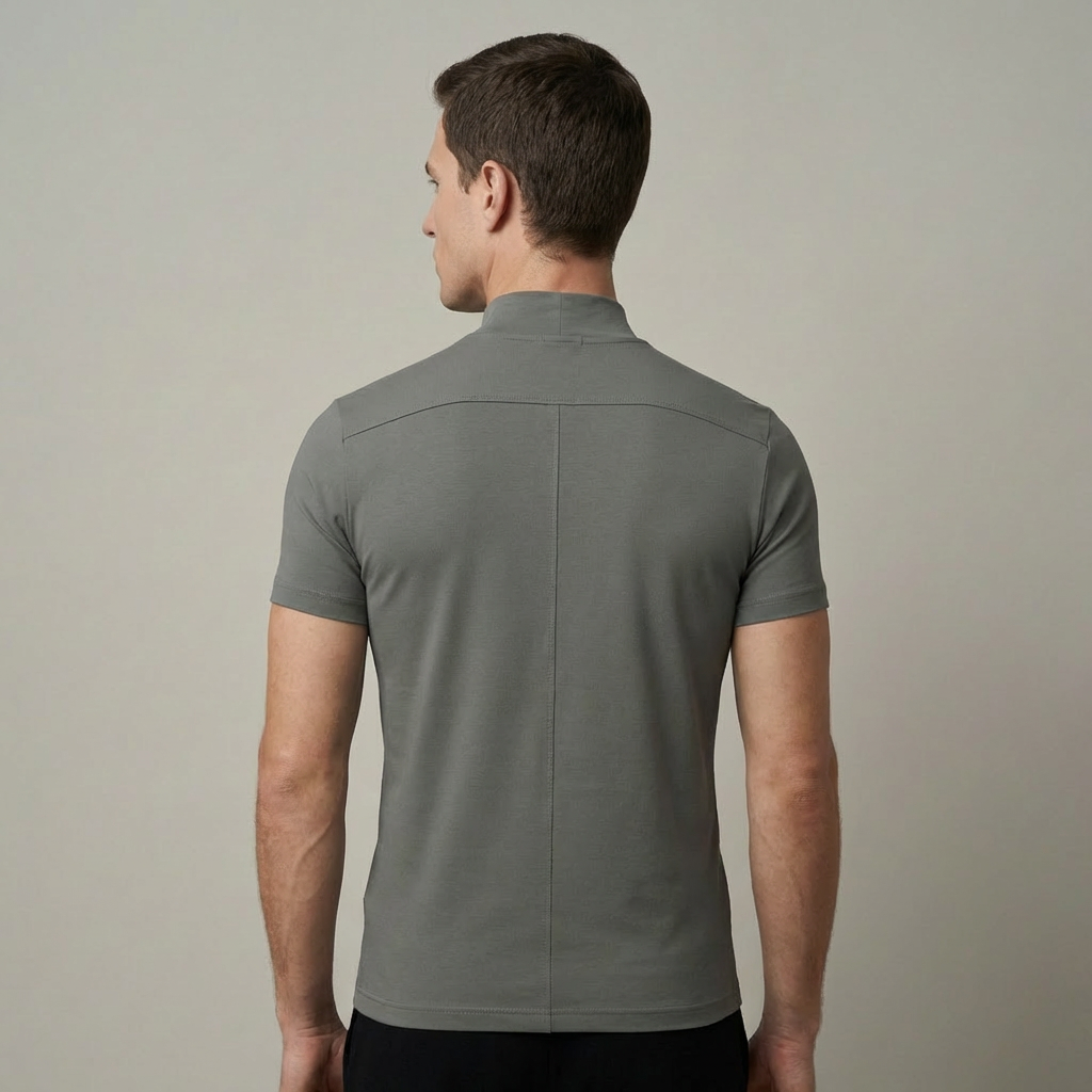 Maglietta Uomo Casual Collo Alto Slim Fit