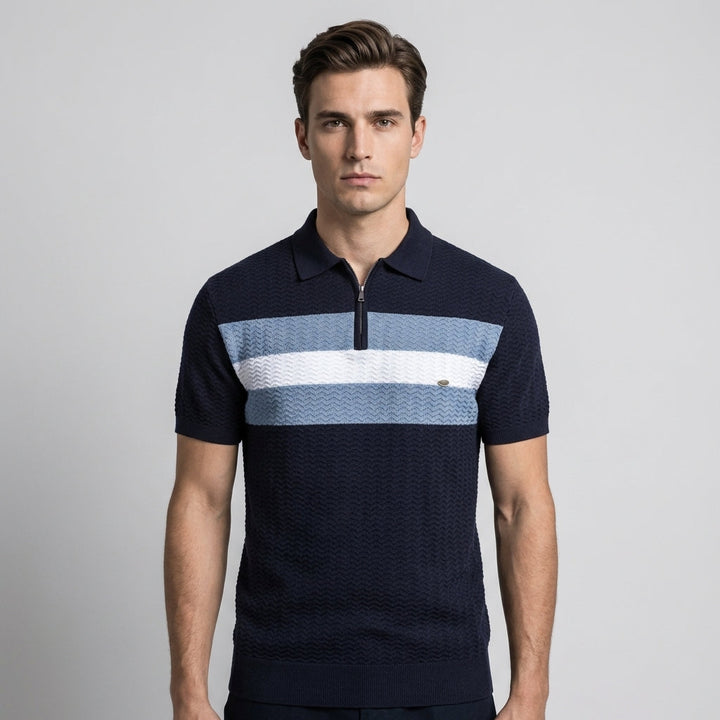 Polo Uomo Cotone Classic Fit con Zip a Un Quarto - Vesarelli