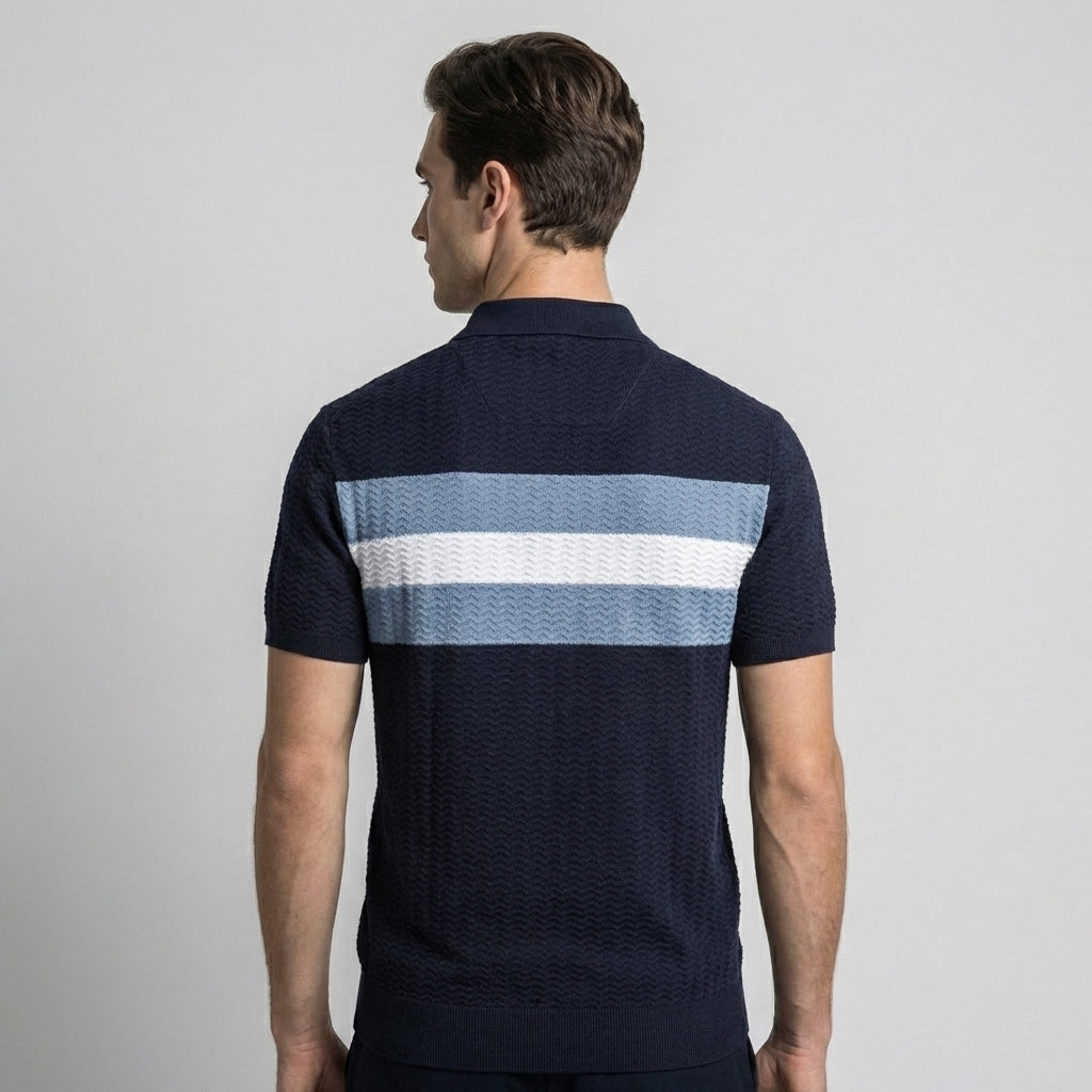 Polo Uomo Cotone Classic Fit con Zip a Un Quarto