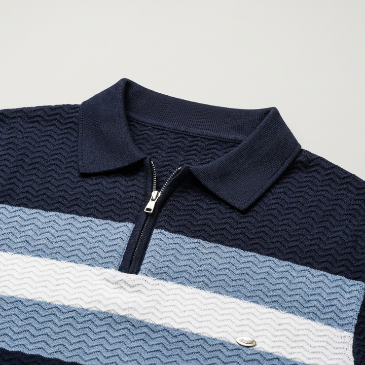Polo Uomo Cotone Classic Fit con Zip a Un Quarto