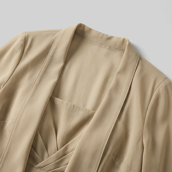 Abito Midi Donna Cerimonia Chiffon con Ruches