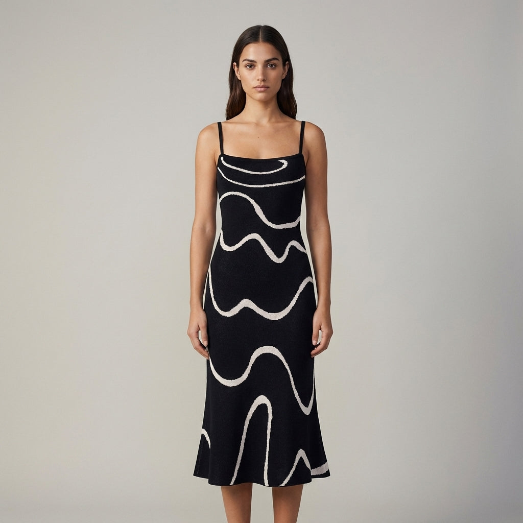 Abito Midi Donna in Maglia Orlo a Sirena - Vesarelli