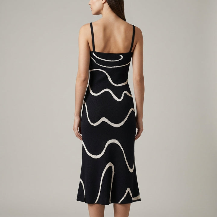 Abito Midi Donna in Maglia Orlo a Sirena