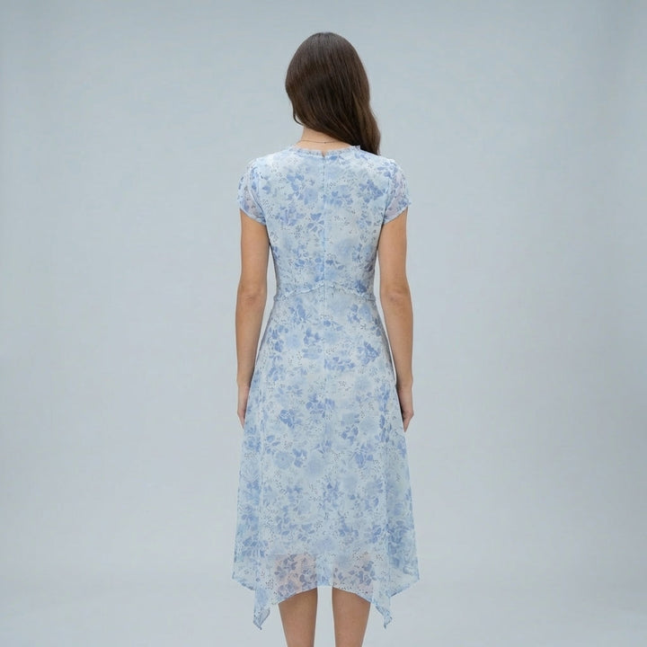 Abito Midi Donna Scollo a V Tessuto Leggero Estivo