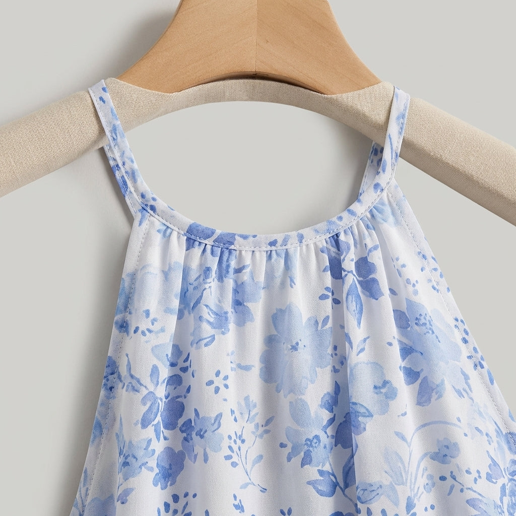 Abito Midi Donna Floreale Scollo Allamericana Estivo