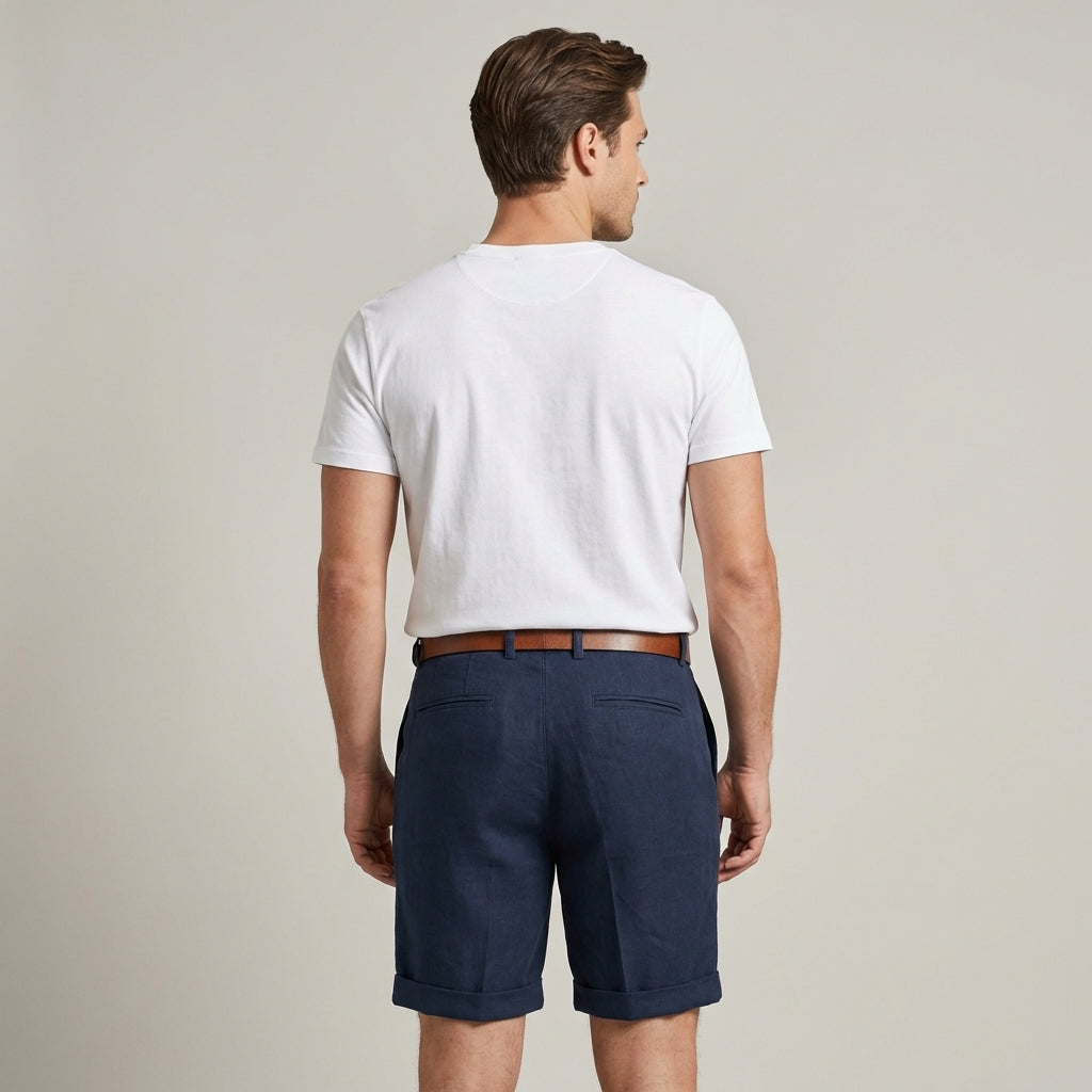 Pantaloncini Uomo Classici Orlo Risvoltato Regular Fit
