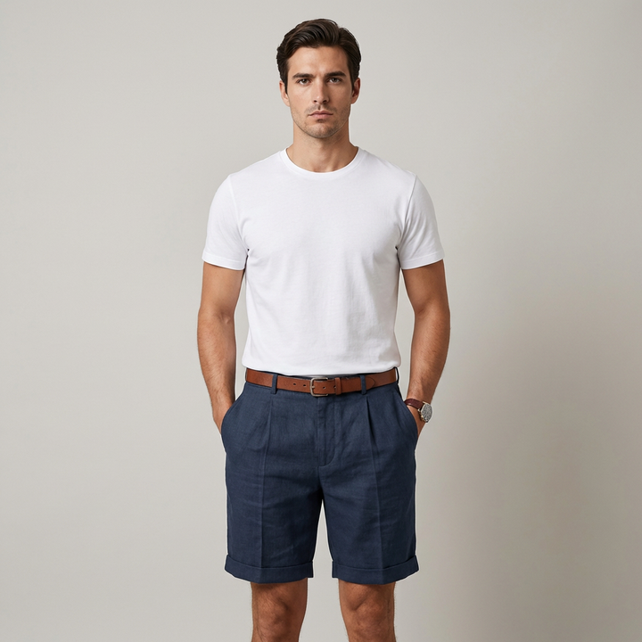 Pantaloncini Uomo Classici Orlo Risvoltato Regular Fit - Vesarelli
