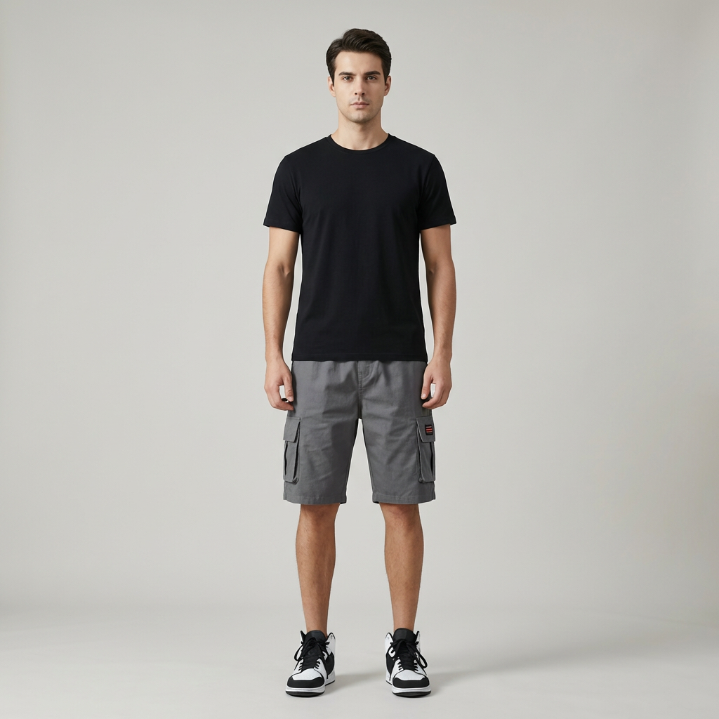 Pantaloncini Cargo Uomo Cotone Tasche Multiple - Vesarelli