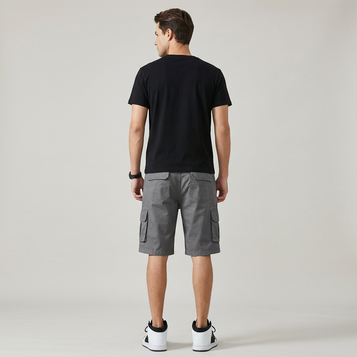 Pantaloncini Cargo Uomo Cotone Tasche Multiple