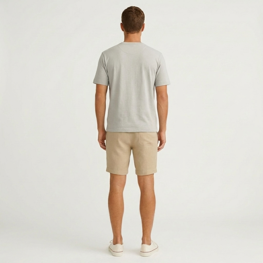 Pantaloncini Uomo in Lino Vestibilità Regolare