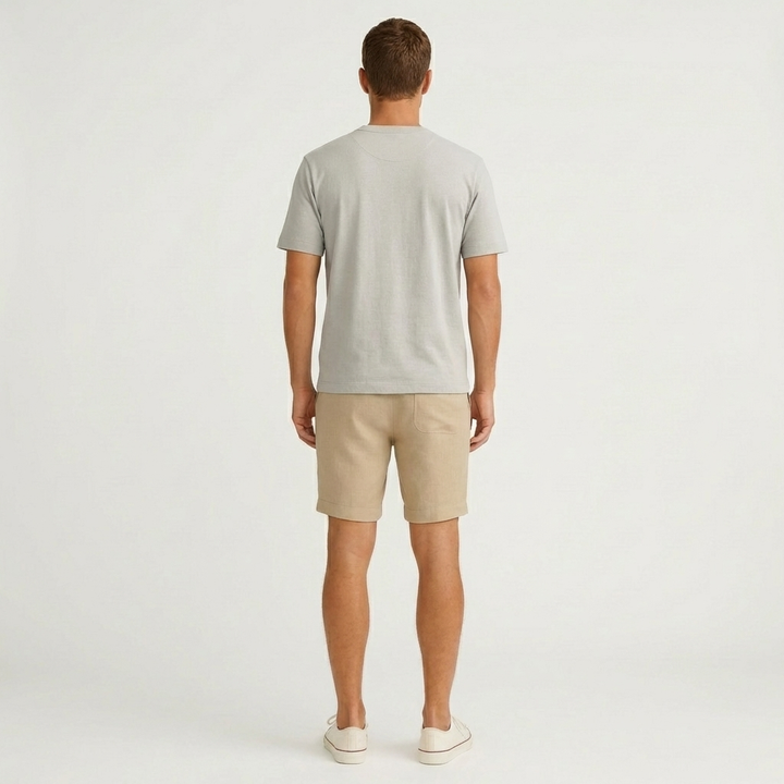 Pantaloncini Uomo in Lino Vestibilità Regolare