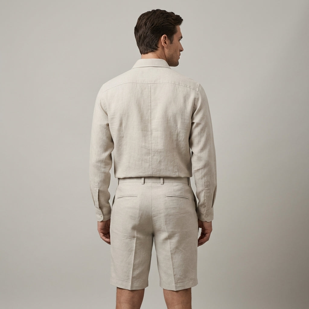 Pantaloncini Uomo in Lino Estivi Vestibilità Rilassata