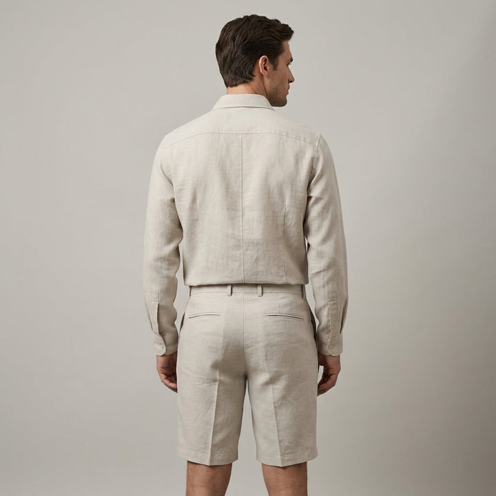 Pantaloncini Uomo in Lino Estivi Vestibilità Rilassata