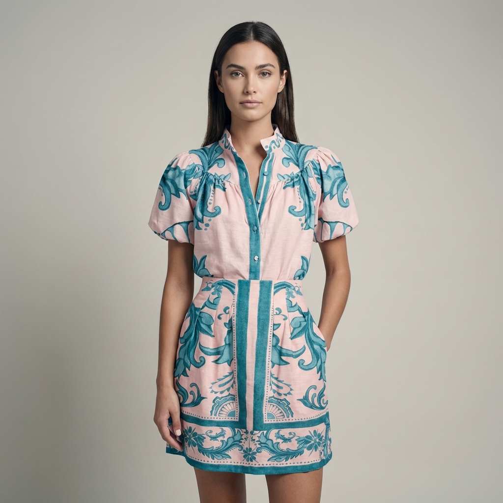 Abito Midi Donna in Lino Floreale Estivo - Vesarelli