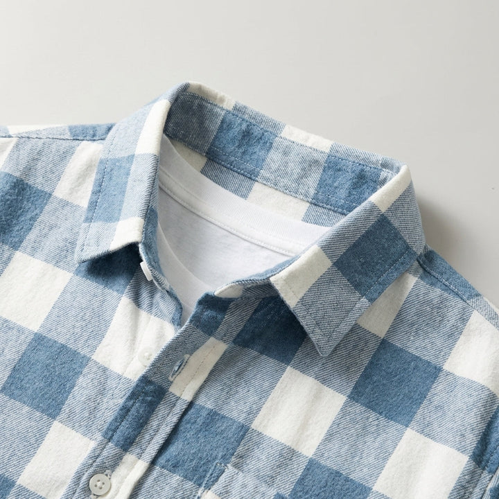 Camicia Uomo Classica Cotone Spazzolato Quadri