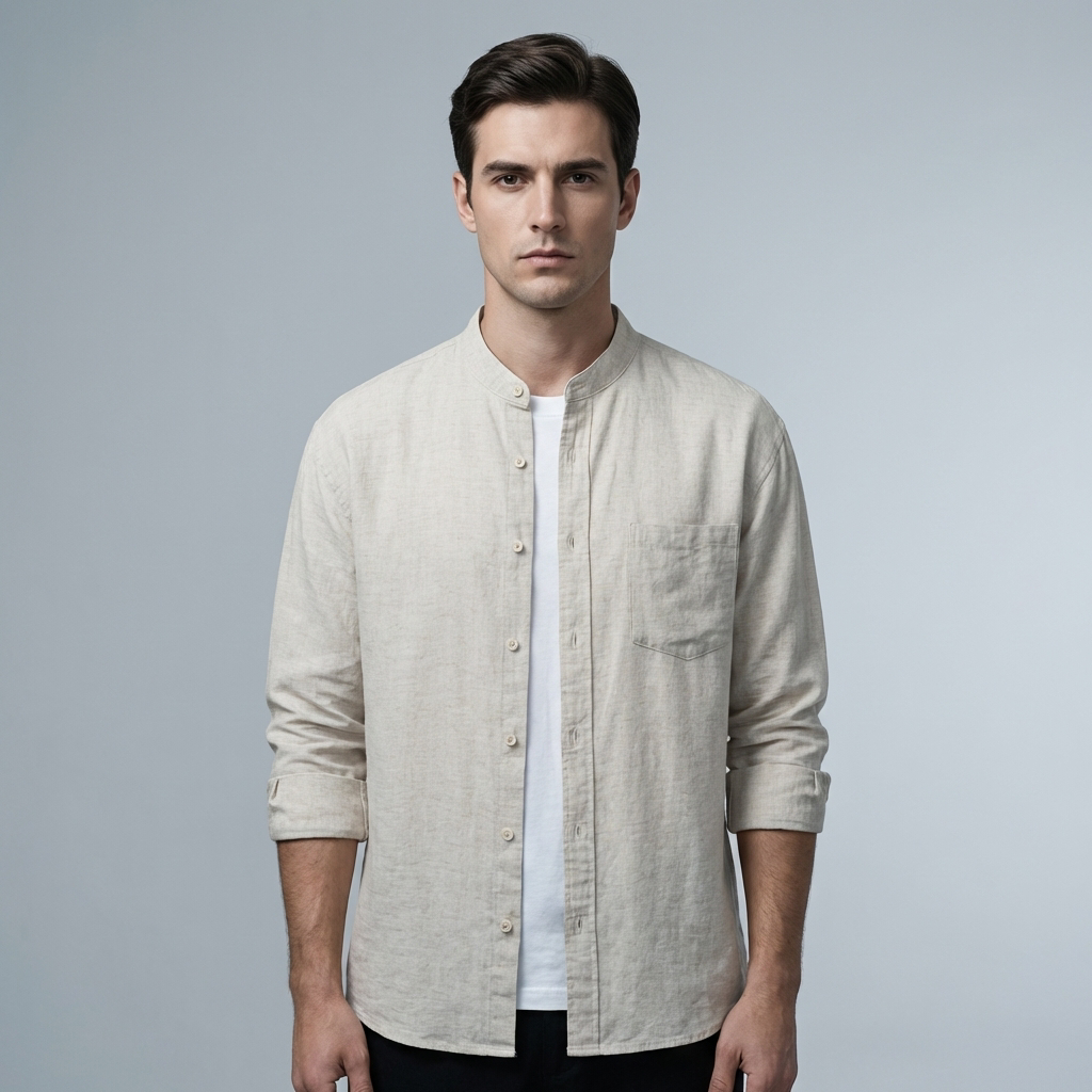 Camicia Uomo Casual in Lino Vestibilità Regular - Vesarelli