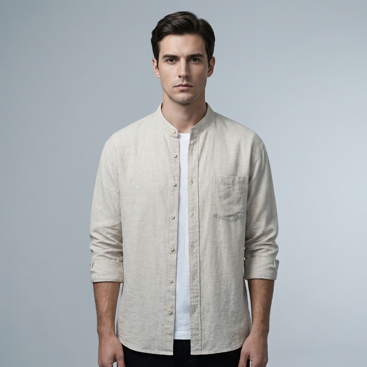 Camicia Uomo Casual in Lino Vestibilità Regular - Vesarelli