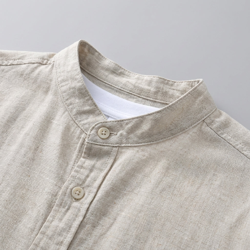 Camicia Uomo Casual in Lino Vestibilità Regular