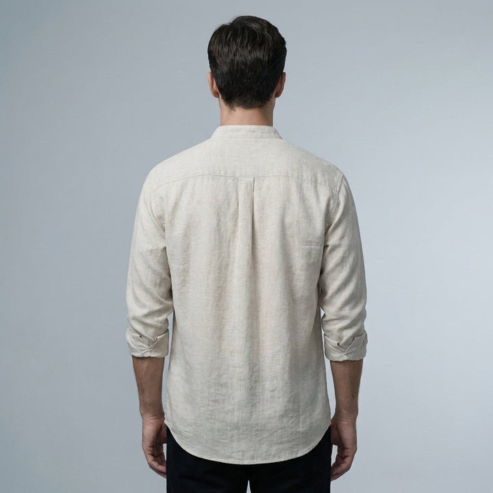 Camicia Uomo Casual in Lino Vestibilità Regular