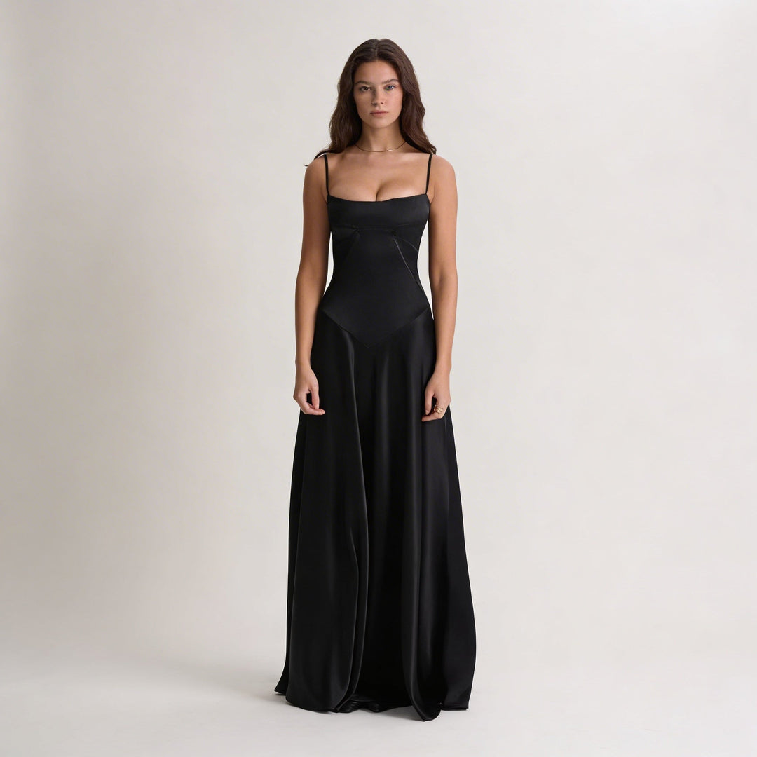 Abito lungo Donna in Raso di Seta Elegante - Vesarelli