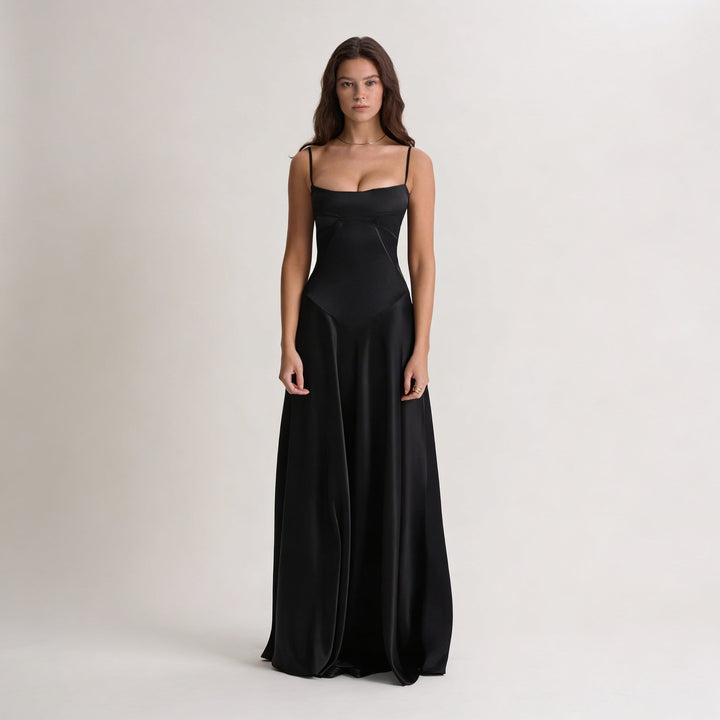 Abito lungo Donna in Raso di Seta Elegante - Vesarelli