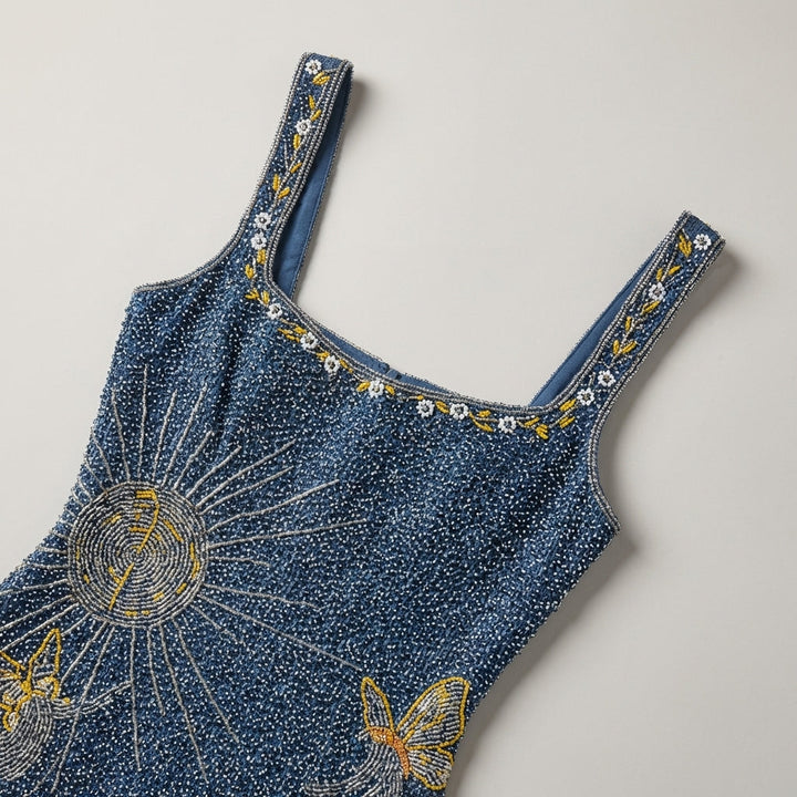 Miniabito Donna in Tessuto Scintillante Vestibilità Slim