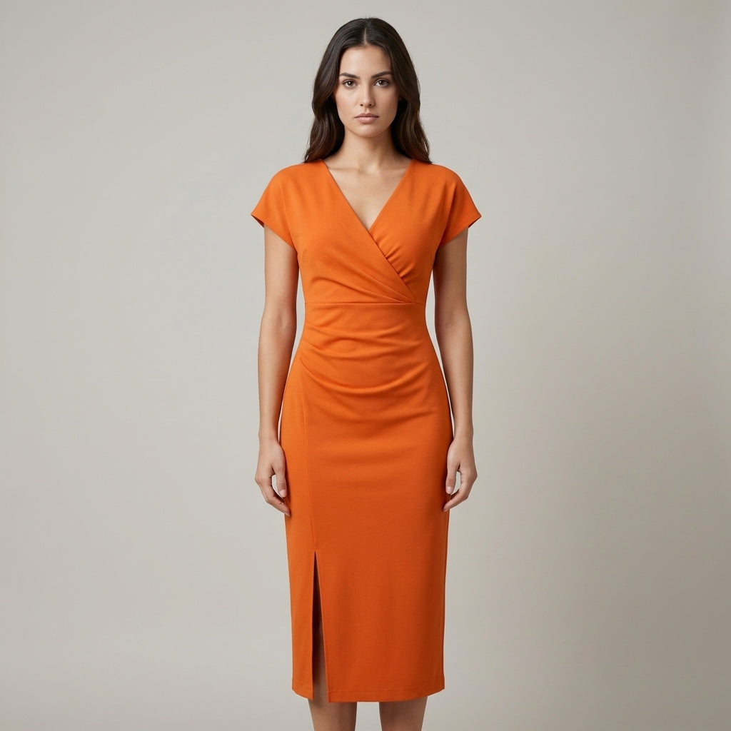 Abito Midi Donna Scollo a V - Vesarelli