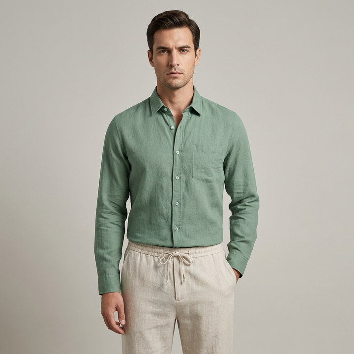 Completo Uomo Lino Maniche Lunghe Estivo Classico - Vesarelli