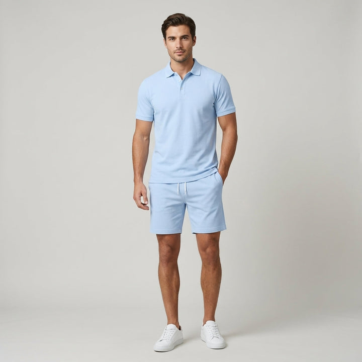 Completo Estivo Uomo Polo Cotone Shorts Coulisse - Vesarelli