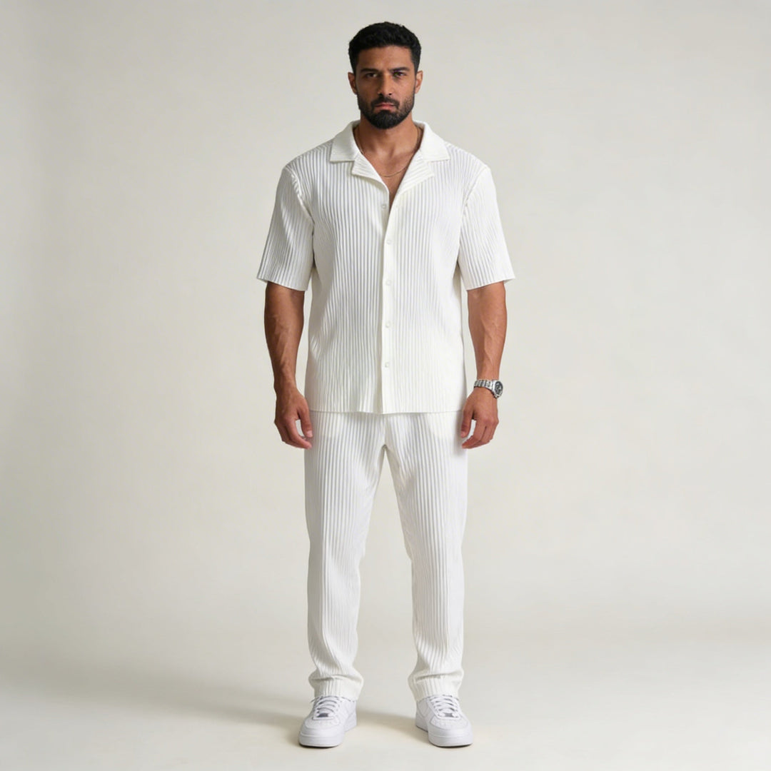 Completo Estivo Uomo Pantaloni e Camicia Colletto Classico - Vesarelli