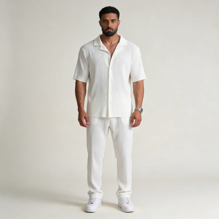 Completo Estivo Uomo Pantaloni e Camicia Colletto Classico - Vesarelli