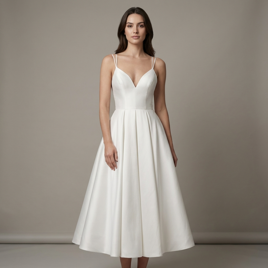 Abito Midi Donna Raffinato Elegante Taglio Dritto - Vesarelli