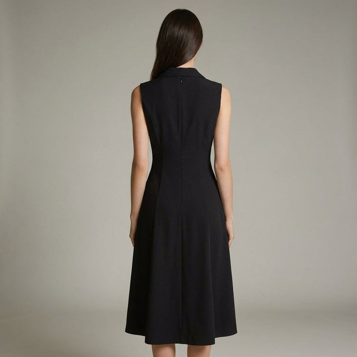 Abito Midi Donna Tunica Scollo a V Elegante Ufficio