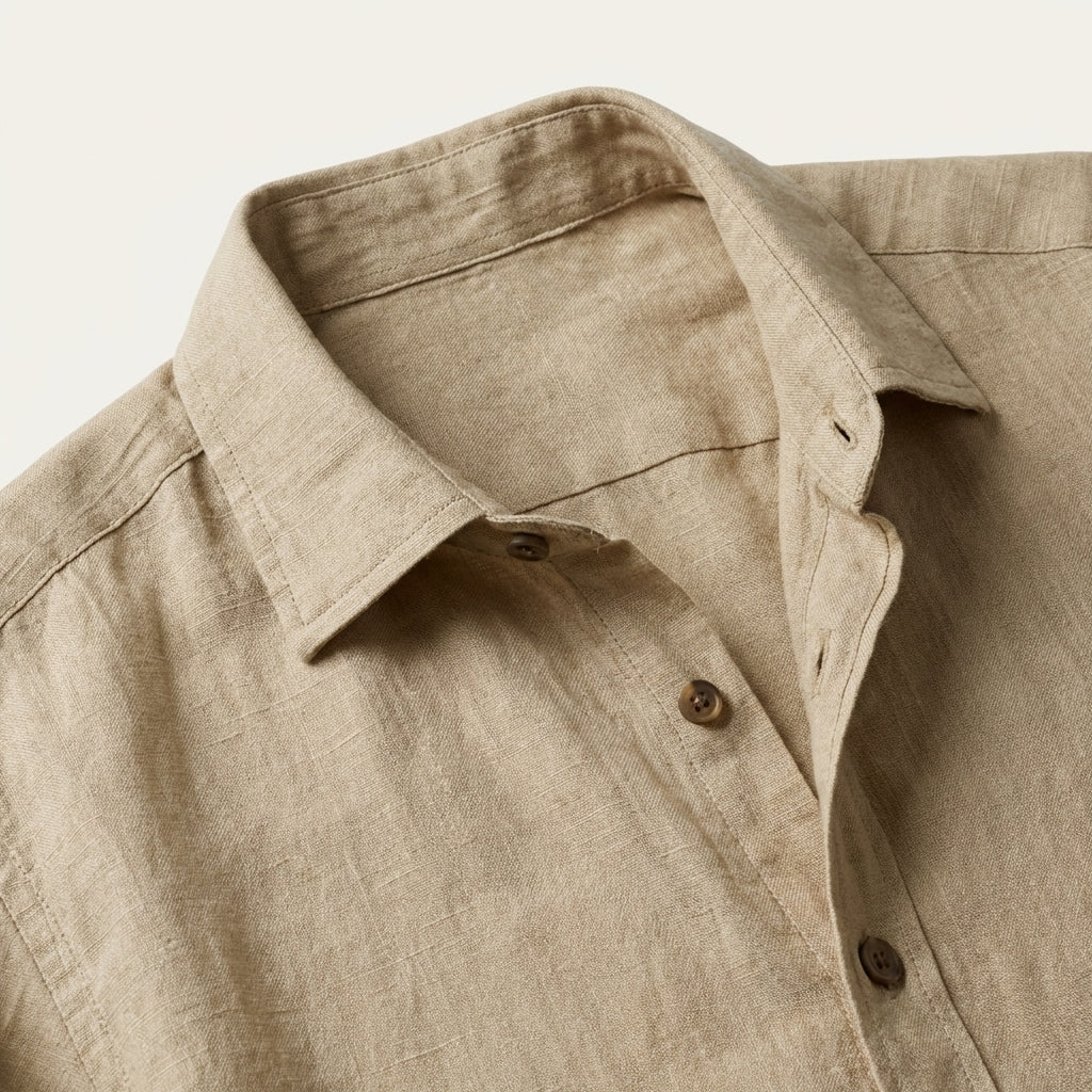 Camicia Uomo in Lino Manica Lunga Stile Vintage