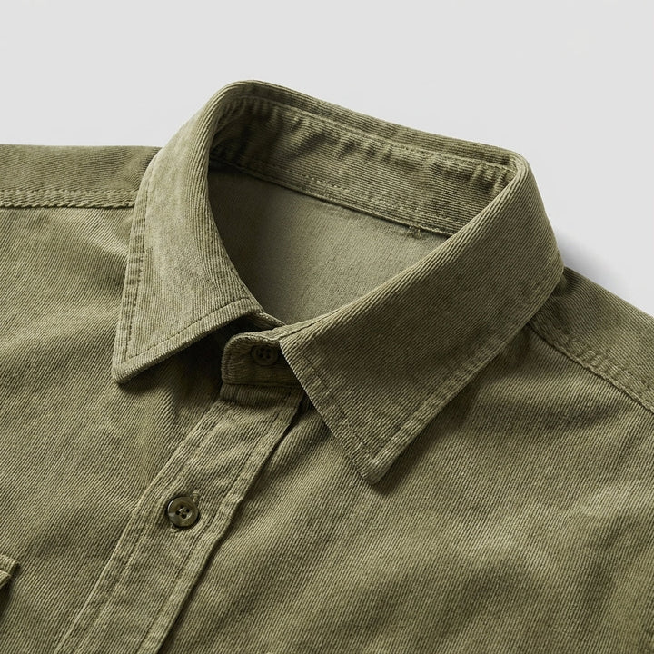 Camicia Uomo Velluto a Coste Stile Business Casual