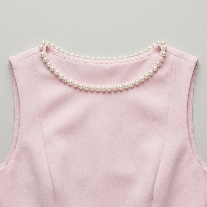 Abito Mini Donna con Fiocco Retro Vestibilità Slim