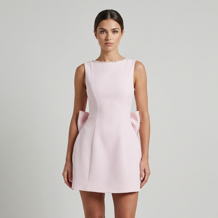 Abito Mini Donna con Fiocco Retro Vestibilità Slim - Vesarelli