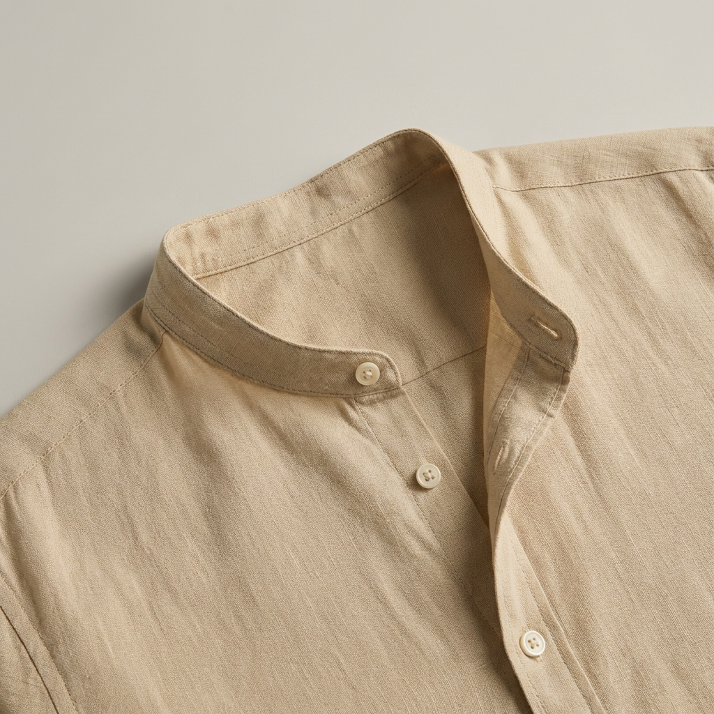 Camicia Uomo Lino Bottoni Manica Lunga Classica