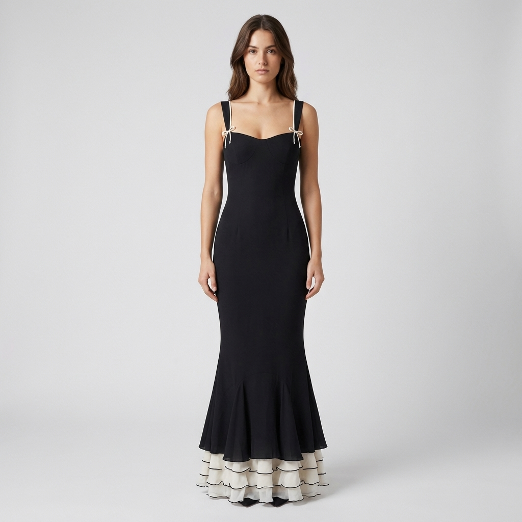 Abito Lungo Donna Scollo Cuore Elegante - Vesarelli