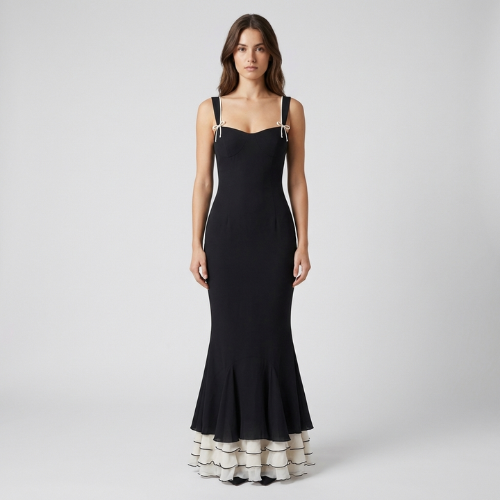 Abito Lungo Donna Scollo Cuore Elegante - Vesarelli