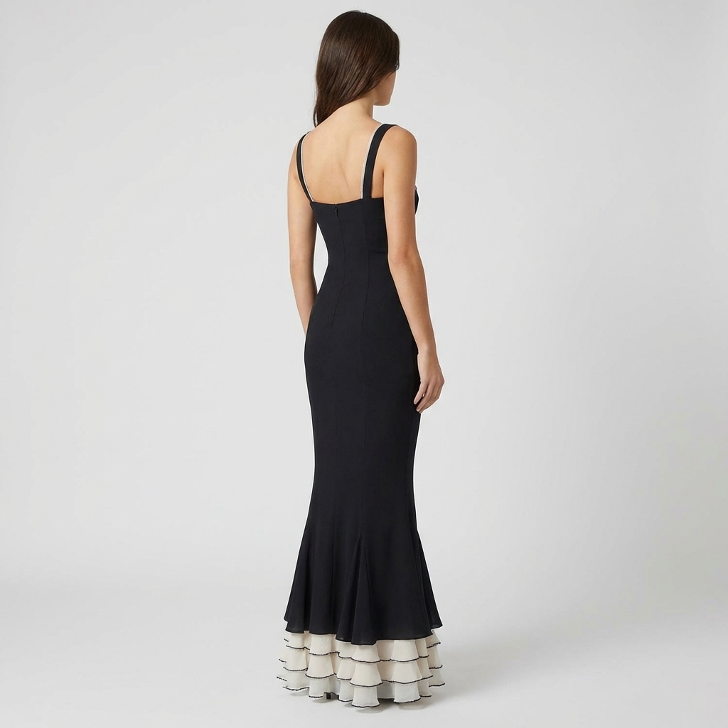 Abito Lungo Donna Scollo Cuore Elegante
