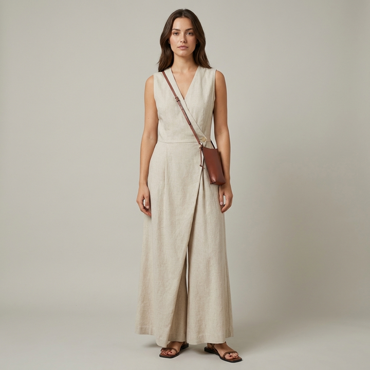 Tuta Intera Donna Scollo a V con Tasche Classica - Vesarelli